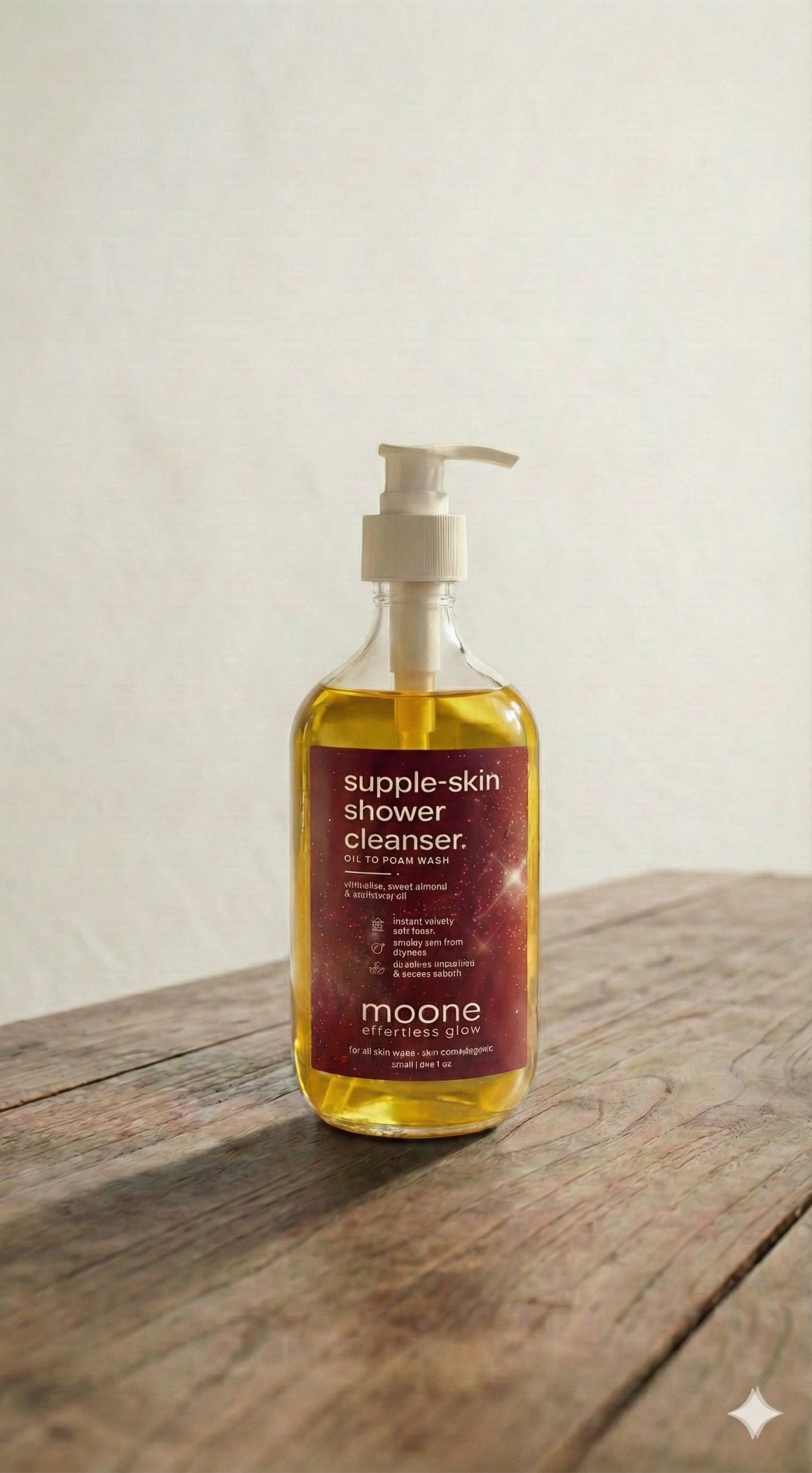 moone Supple Skin Shower Cleanser with triple oil formula - Olive, Sweet Almond & Sunflower Oil | 250 ML